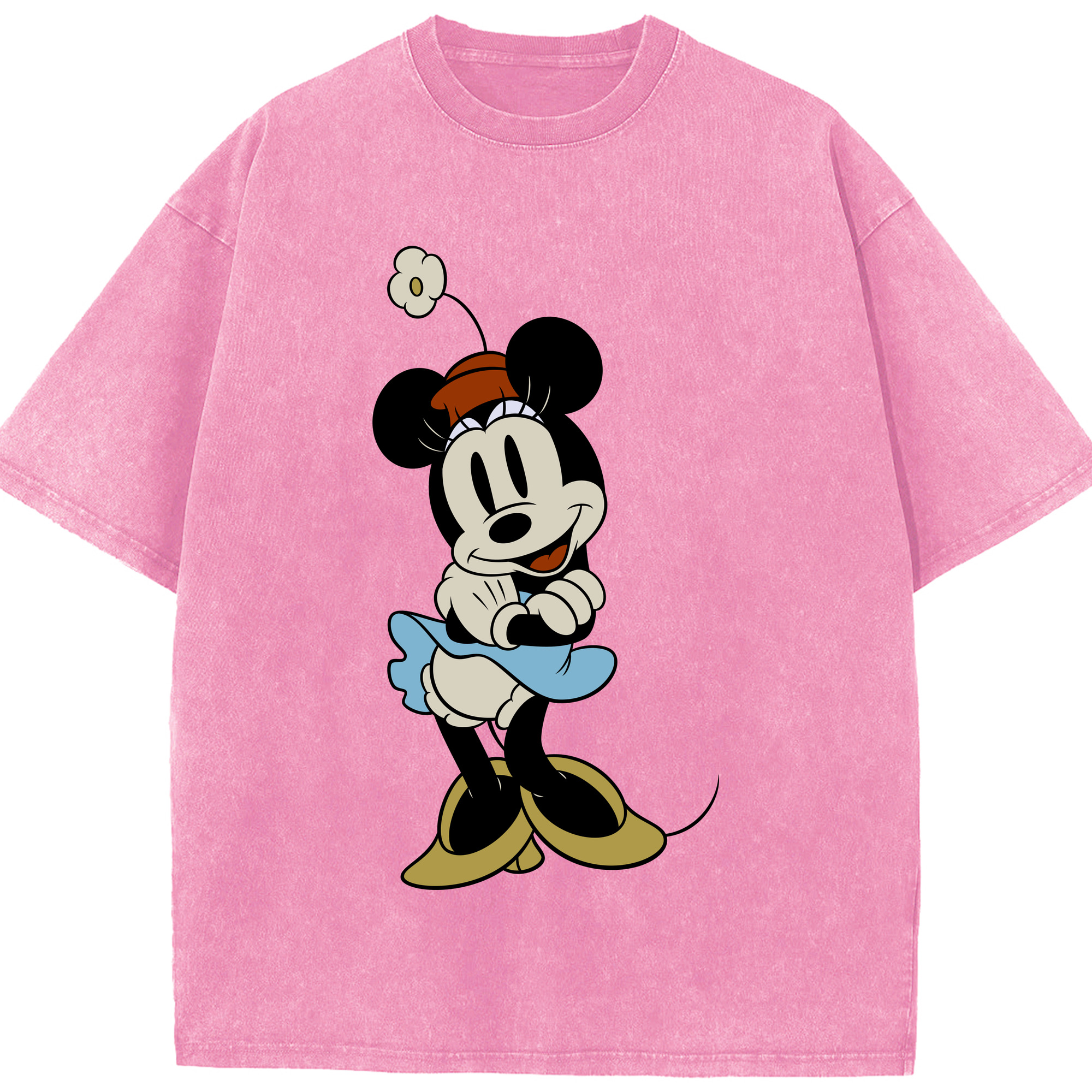 （画像用） ミッキーマウス Mickey Mouse 綿100% ヴィンテージ風 半袖Tシャツ（フロントプリント）